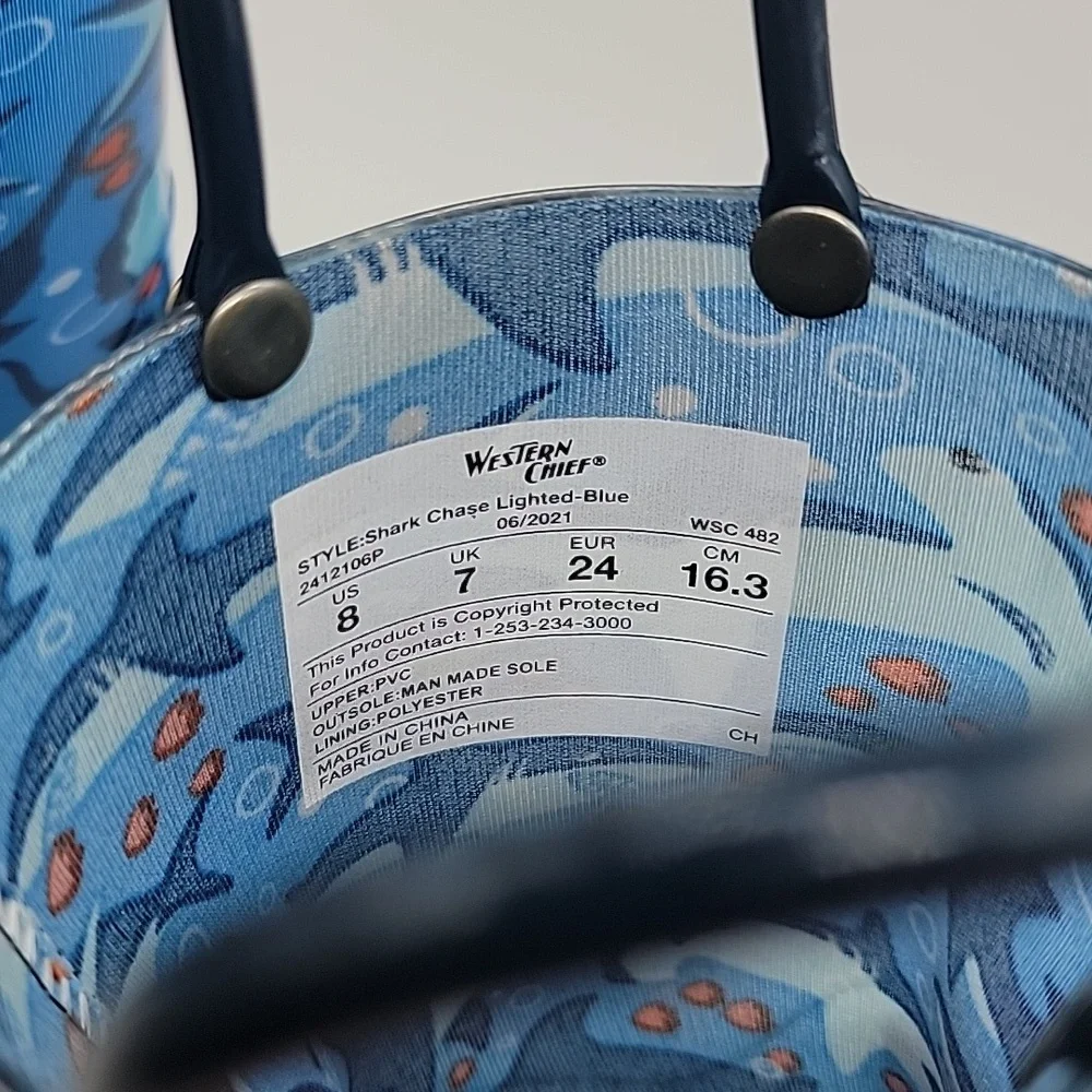 Light Up Shark Chase Blue Rain Boots